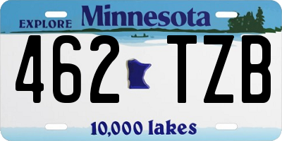 MN license plate 462TZB