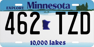 MN license plate 462TZD