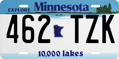 MN license plate 462TZK