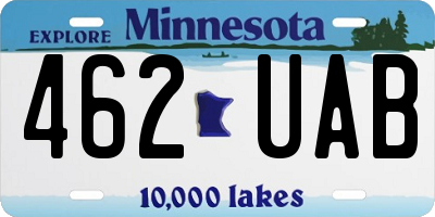 MN license plate 462UAB