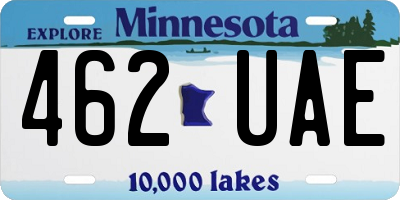 MN license plate 462UAE
