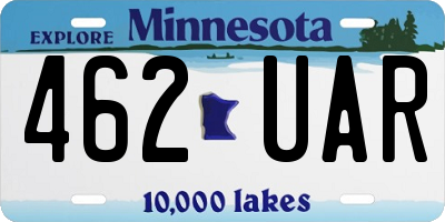 MN license plate 462UAR