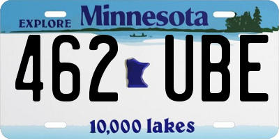 MN license plate 462UBE