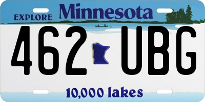 MN license plate 462UBG
