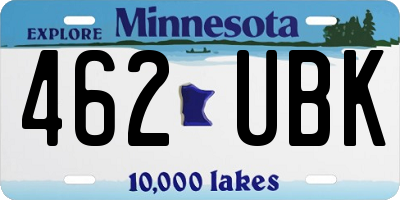 MN license plate 462UBK