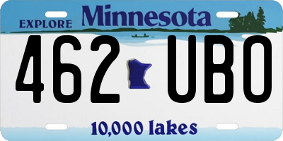 MN license plate 462UBO