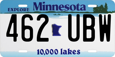 MN license plate 462UBW
