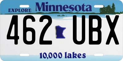 MN license plate 462UBX