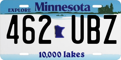 MN license plate 462UBZ