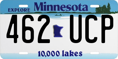 MN license plate 462UCP