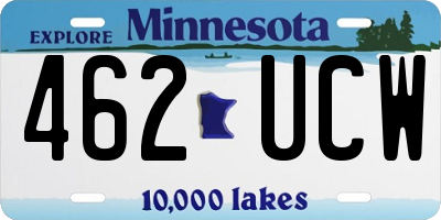 MN license plate 462UCW