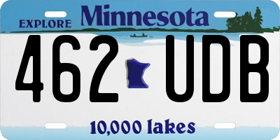MN license plate 462UDB