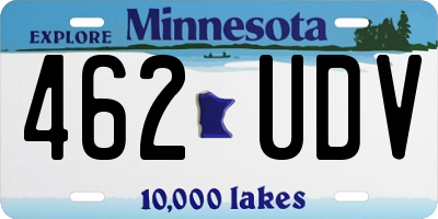 MN license plate 462UDV