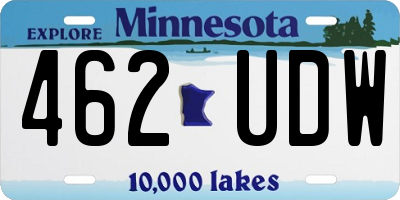 MN license plate 462UDW