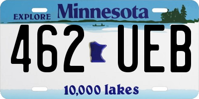 MN license plate 462UEB
