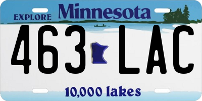 MN license plate 463LAC