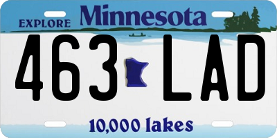 MN license plate 463LAD