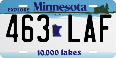 MN license plate 463LAF