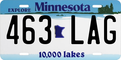 MN license plate 463LAG