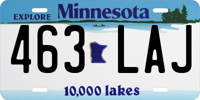 MN license plate 463LAJ