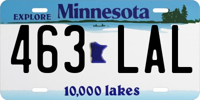 MN license plate 463LAL