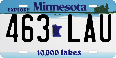 MN license plate 463LAU