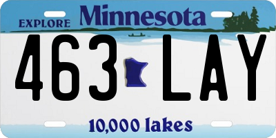 MN license plate 463LAY