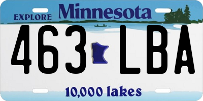 MN license plate 463LBA