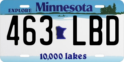MN license plate 463LBD