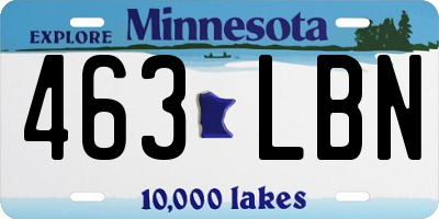 MN license plate 463LBN