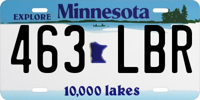 MN license plate 463LBR
