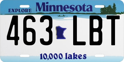 MN license plate 463LBT