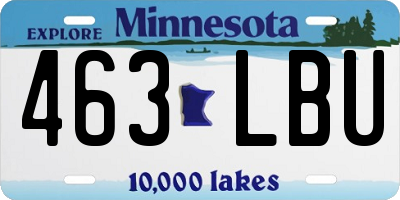 MN license plate 463LBU