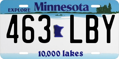 MN license plate 463LBY