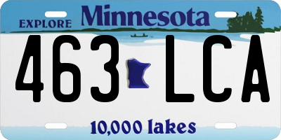 MN license plate 463LCA