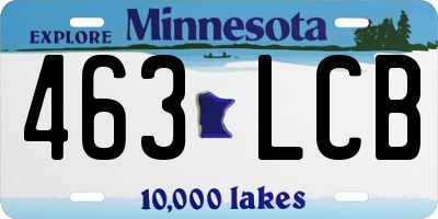MN license plate 463LCB