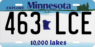 MN license plate 463LCE