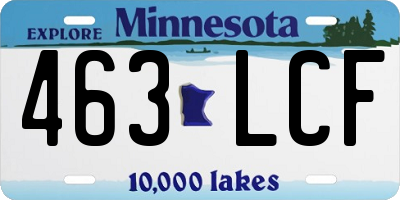 MN license plate 463LCF