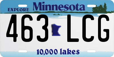 MN license plate 463LCG