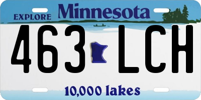 MN license plate 463LCH