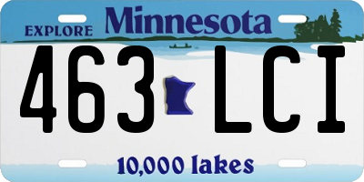 MN license plate 463LCI