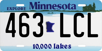 MN license plate 463LCL