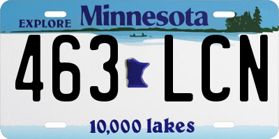 MN license plate 463LCN