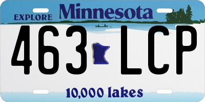 MN license plate 463LCP