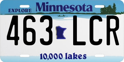 MN license plate 463LCR