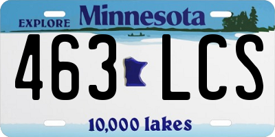 MN license plate 463LCS