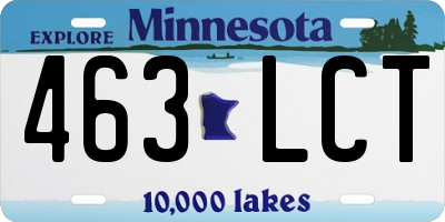 MN license plate 463LCT