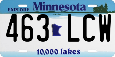 MN license plate 463LCW