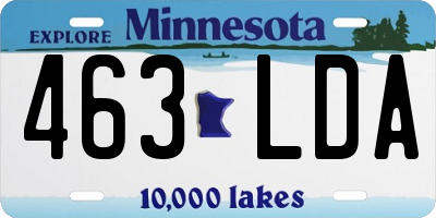 MN license plate 463LDA