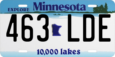 MN license plate 463LDE